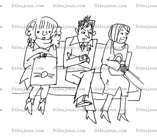 Dibujo para colorear Sala De Espera Dibujo De Personas Esperando Sentadas En Un Sillon Para Pintar Y Colorear