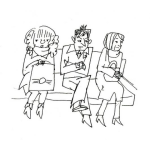 Dibujo para colorear Sala De Espera Dibujo De Personas Esperando Sentadas En Un Sillon Para Pintar Y Colorear