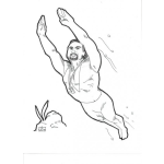 Dibujo para colorear Dibujo De Hombre Salavavidas Nadando Debajo Del Agua Para Pintar Y Colorear A Un Hombre Baywatch