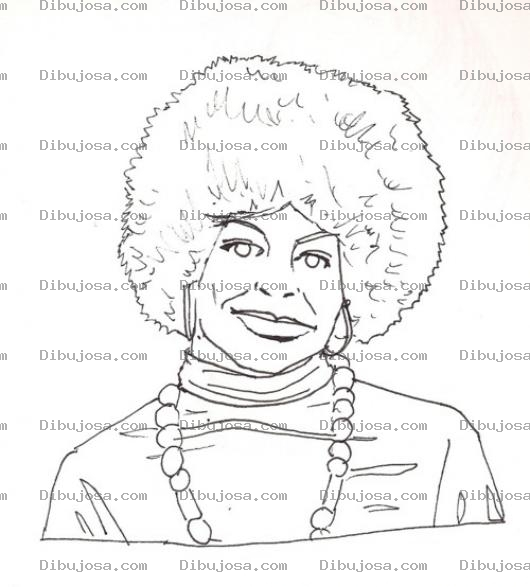 Dibujo para colorear Dibujo De Mujer Con Pelo Afro Para Pintar Y Colorear