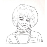 Dibujo para colorear Dibujo De Mujer Con Pelo Afro Para Pintar Y Colorear