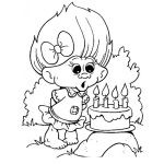 Dibujo para colorear Dibujo De Trol Con Pastel De 4 Velitas Para Pintar Y Colorear Pastelito De Cumpleanos De 4 Anos