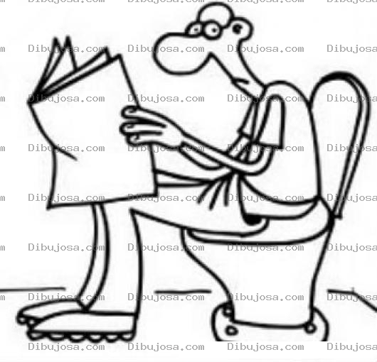 Dibujo para colorear Dibujo De Hombre Defecando En Un Sanitario Para Pintar Y Colorear Hombre Haciendo Popo