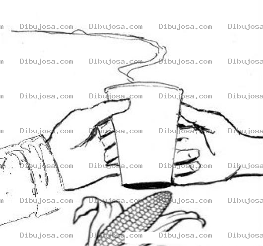 Dibujo para colorear Atoldeelote Dibujo De Un Vaso De Atol De Eleote De San Lucas Guatemala Para Pintar Y Colorear Atolito De Elote Chapin