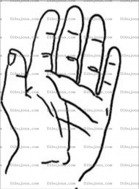 Dibujo para colorear Dibujo De Una Mano Extendida Para Pintar Y Colorear La Palma De La Mano