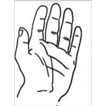 Dibujo para colorear Dibujo De Una Mano Extendida Para Pintar Y Colorear La Palma De La Mano
