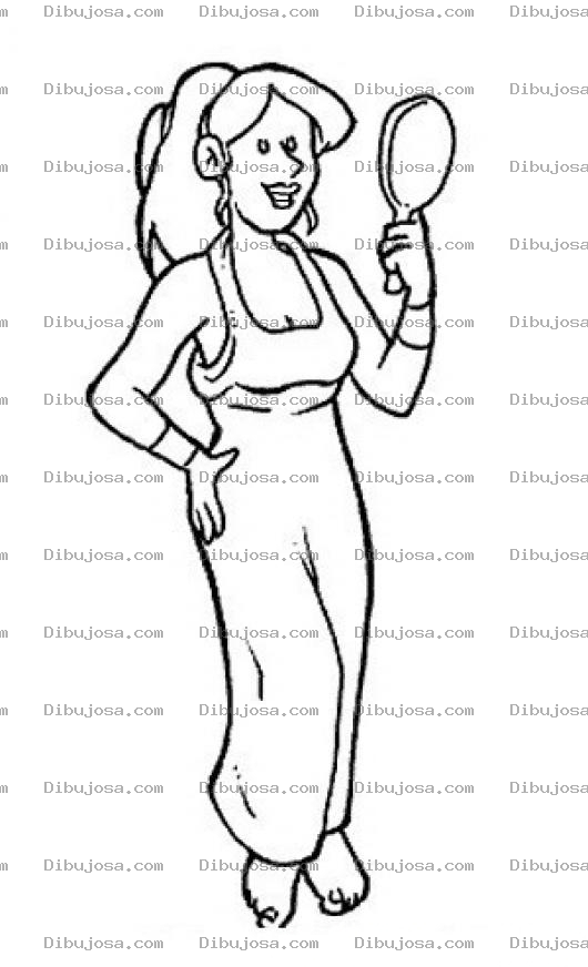 Dibujo para colorear Vanidad De Vanidades Todo Es Vanidad Dibujo De Mujer Vanidosa Viendose En Un Espejito Para Pintar Y Colorear