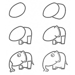 Dibujo para colorear Como Dibujar Un Elefante En 6 Pasos