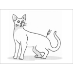 Dibujo para colorear Gato Flechado Dibujo De Gato Con Una Flecha En Su Trasero Para Pintar Y Colorear