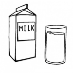 Dibujo para colorear Vaso de leche para colorear