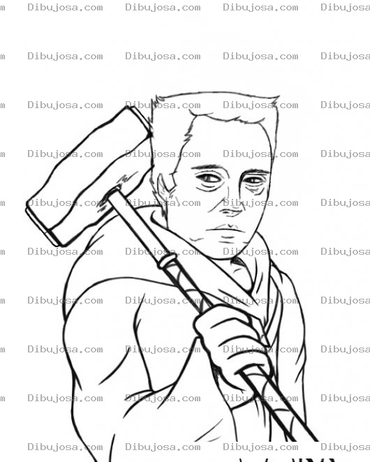 Dibujo para colorear Colorear Hombre Con Martillo