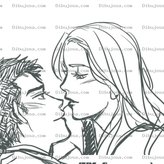 Dibujo para colorear Beso De Novios Para Colorear