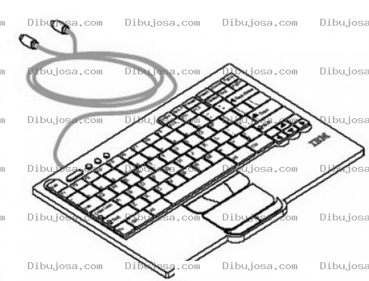 Dibujo para colorear Teclado Con Mouse Pad Para Colorear