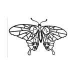 Dibujo para colorear Mariposa Koreana Para Pintar Y Colorear