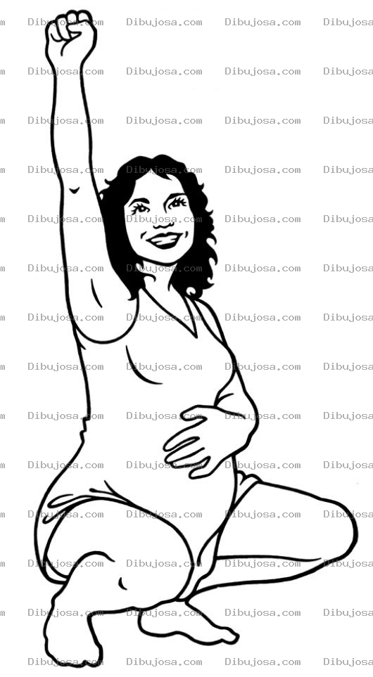 Dibujo para colorear Mujer Embarazada De Cuclillas Estirandose Y Haciendo Ejercicios Para Pintar Y Colorear