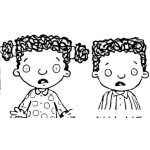 Dibujo para colorear Ninos Asustados Dibujo De 2 Hermanitos Colochos Para Pintar Y Colorear