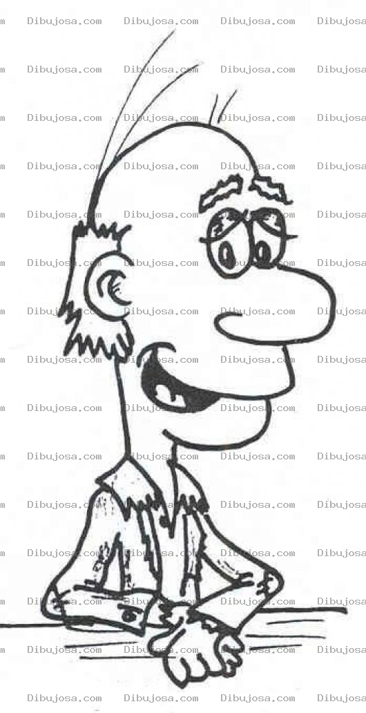 Dibujo para colorear Dibujo De Abuelito Con Ropa Gastada Para Pintar Y Colorear