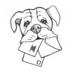 Dibujo para colorear Perro Con Sobres En La Boca Para Pintar Y Colorear