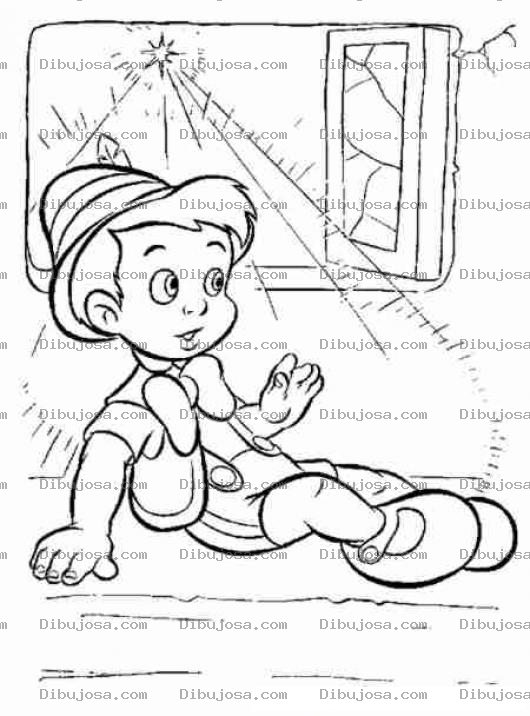 Dibujo para colorear Dibujo de Pinocho convertido en ni o