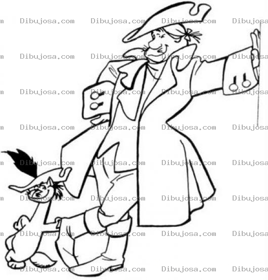 Dibujo para colorear Mosquetero Con Gato Mosquetero Para Colorear