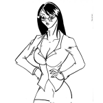 Dibujo para colorear Secretaria Sensual Para Pintar Y Colorear
