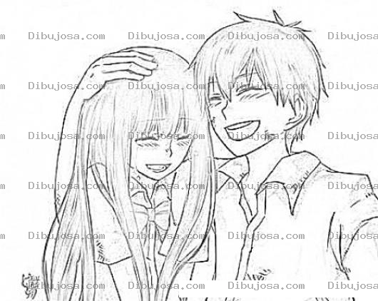 Dibujo para colorear Dibujo De Una Pareja De Amigos Chinitos Para Pintar Y Colorear