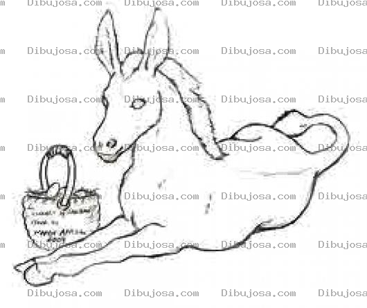 Dibujo para colorear Canasta Con Burro Para Colorear