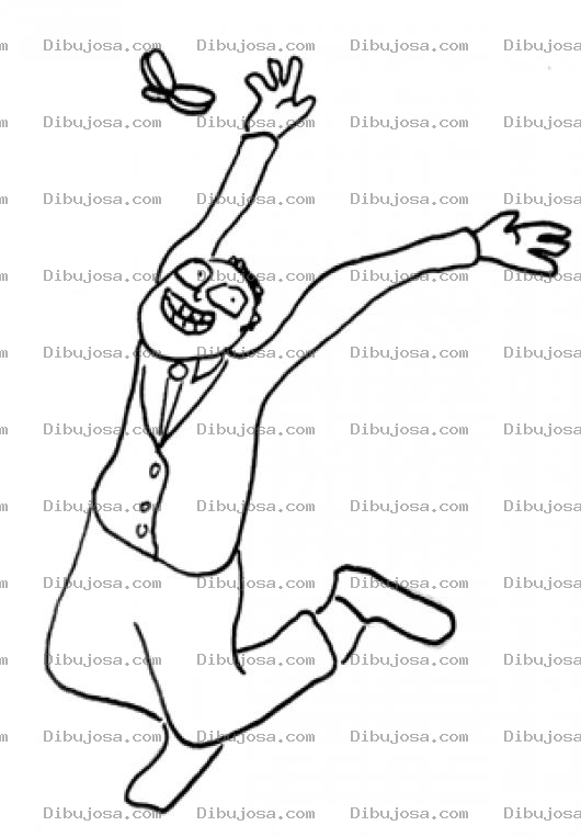 Dibujo para colorear Hombre Atrapando Mariposas Para Colorear