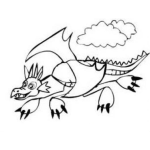 Dibujo para colorear Dragon Volador Dibujo De Dragon Volando En Los Cielos Para Pintar Y Colorear