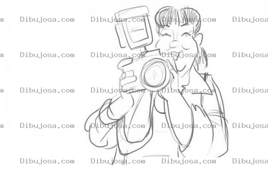 Dibujo para colorear Dibujo De Mujer Fotografa Para Pintar Y Colorear Mujer Con Camara De Fotos