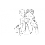 Dibujo para colorear Dibujo De Mujer Fotografa Para Pintar Y Colorear Mujer Con Camara De Fotos