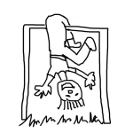 Dibujo para colorear Nino De Cabeza Colgado De Una Pierna En Una Porteria De Futbol Indantil Para Pintar Y Coloreae Patojo Mico Haciendo Micadas