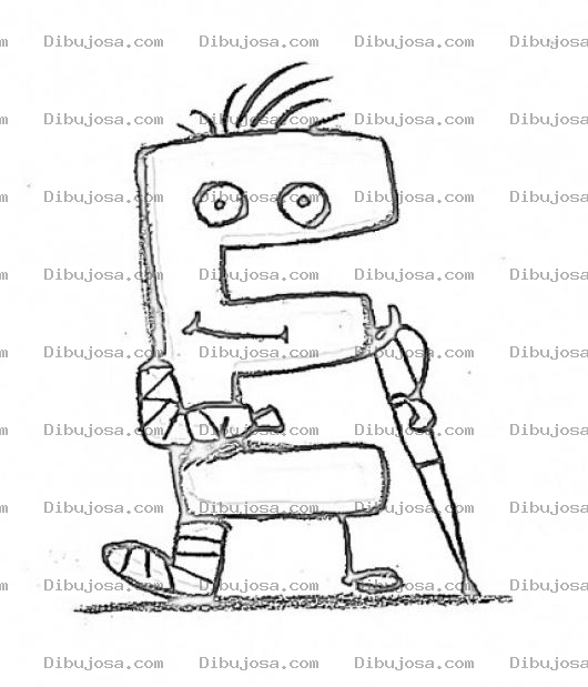 Dibujo para colorear Dibujo+de+la+letra+e+con+muletas+para+pintar+y+colorear+a+la+E+empedida+y+quebrada+de+una+pata