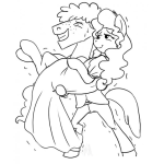 Dibujo para colorear Dibujo De Caballo Chineando A Su Yegua Para Pintar Y Colorear