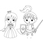 Dibujo para colorear Princesita Y Principito Dibujo De Princecita Con Su Caballerito Para Pintar Y Colorear Parejita De Principes
