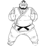 Dibujo para colorear Karateca Gordo Dibujo De Un Karatecagordo Para Pintar Y Colorear Pleador De Judo Obeso