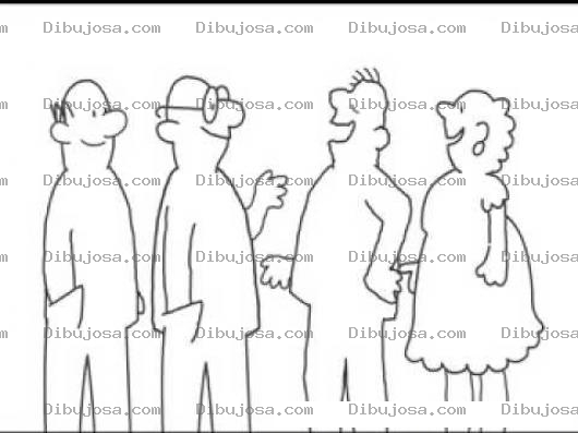 Dibujo para colorear Presentacion De Esposa Dibujo De Hombre Presentando A Su Esposa Con Sus Amigos Para Pintar Y Colorear