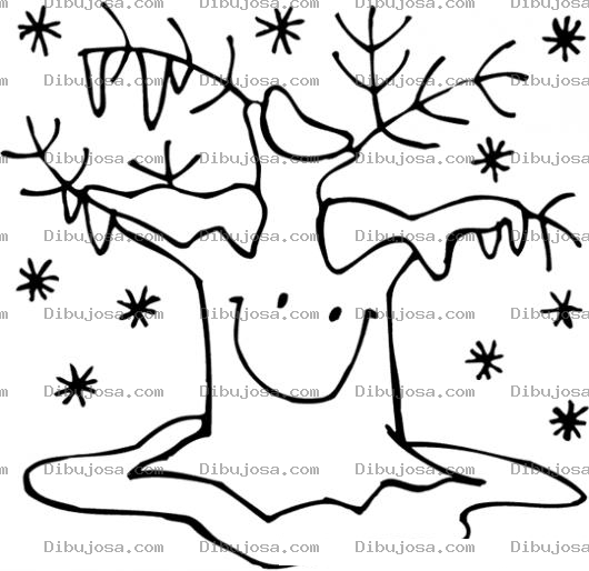 Dibujo para colorear Arbol Deshojado Para Pintar Y Colorear Arbol Sin Hojas En Pleno Otono Para Pintar Y Colorear Arbol En Navidad