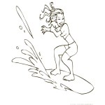 Dibujo para colorear Sorfista de corzazon dibujo de Chica Surfista Mujer Surfeando Para Pintar Y Colorear Muchacha En Una Tabla De Surf surfiadora surfeadora surfistadecorazon