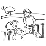 Dibujo para colorear Dibujo De Un Pastor Contando Sus Ovejas Para Colorear