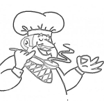 Dibujo para colorear Dibujo De Chef Oliendo Sopa Para Colorear