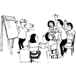 Dibujo para colorear Dibujo De Estudiantes Atentos Y Participando Para Pintar Y Colorear Estudiantes Opinando Y Levantando La Mano En Clase