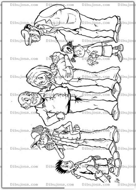 Dibujo para colorear Colorear Familia completa
