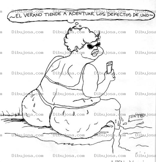 Dibujo para colorear Dibujo De Mujer Con Celulitis En Tanga Para Pintar Y Colorear