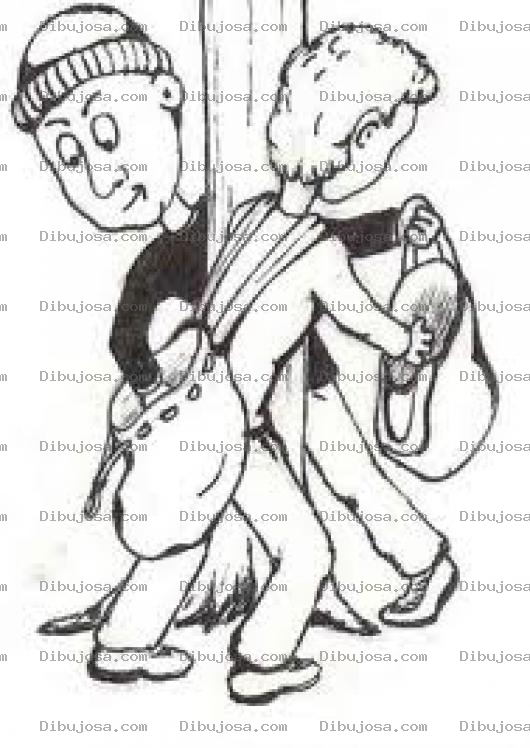 Dibujo para colorear Colorear Ladrones Dibujo De Dos Amigos Ladrones Robandose Entre Ellos Mismos Ladron Que Roba A Ladron Tiene 100 Anos De Perdon