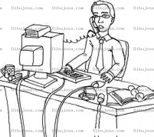 Dibujo para colorear Colorear Escritorio De Oficinista