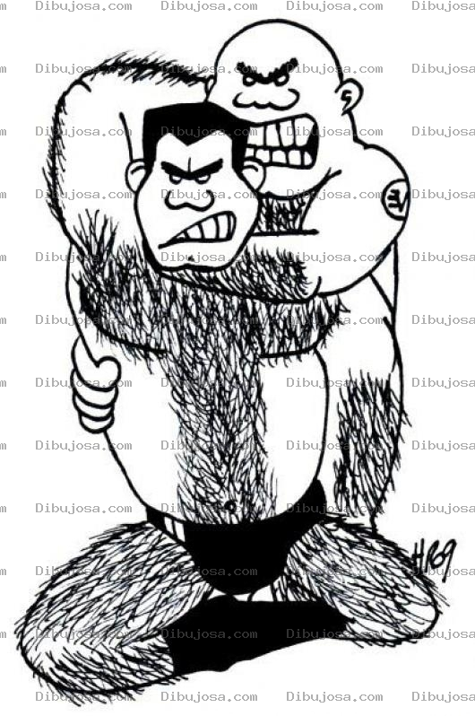 Dibujo para colorear Rear Necked Choke Dibujo De Una Extrangulacion De Cuello Para Pintar Llave De Mataleon De Luchadores De Valetodo Para Colorear Peleador Peludo