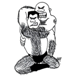 Dibujo para colorear Rear Necked Choke Dibujo De Una Extrangulacion De Cuello Para Pintar Llave De Mataleon De Luchadores De Valetodo Para Colorear Peleador Peludo