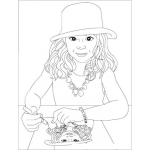 Dibujo para colorear Dibujo De Autoretrato Para Pintar Y Colorear A Una Chica Autoretratandose Para Colorear A Una Chava Dibujandose A Ella Misma