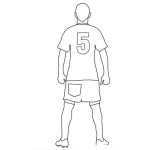 Dibujo para colorear Jugador Numero Cinco Dibujo De Jugador Con La Camisola Del Numero 5 Para Pintar Y Colorear Jugador5 Jugadorcinco Futbolista5